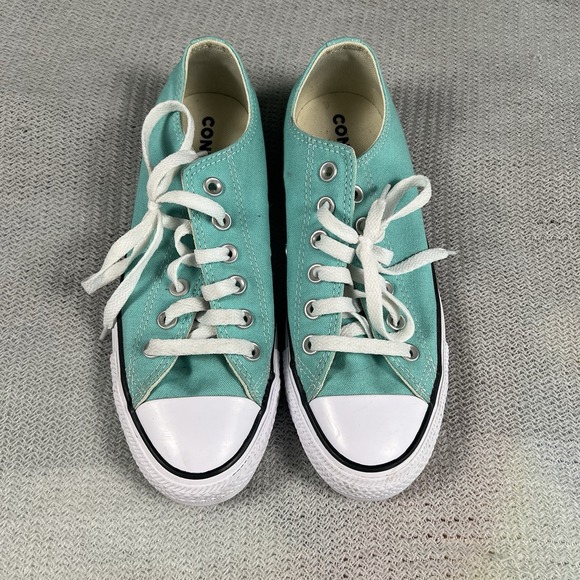 Converse Chuck Taylor All Star Low Top Sneakers Womens 7.5 Teal Turquoise Canvas - Picture 3 of 13